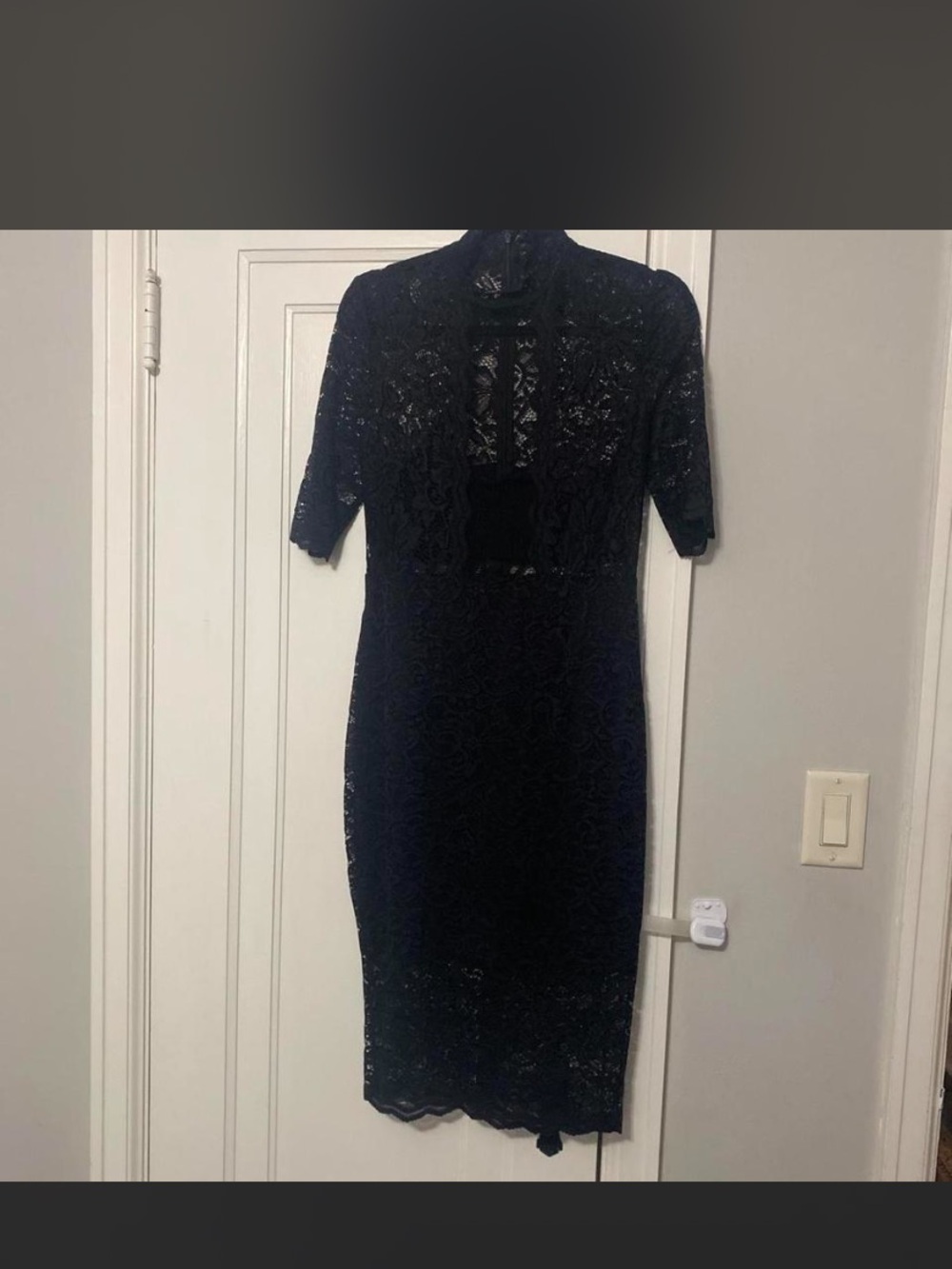 Express Black Lace Midi Dress